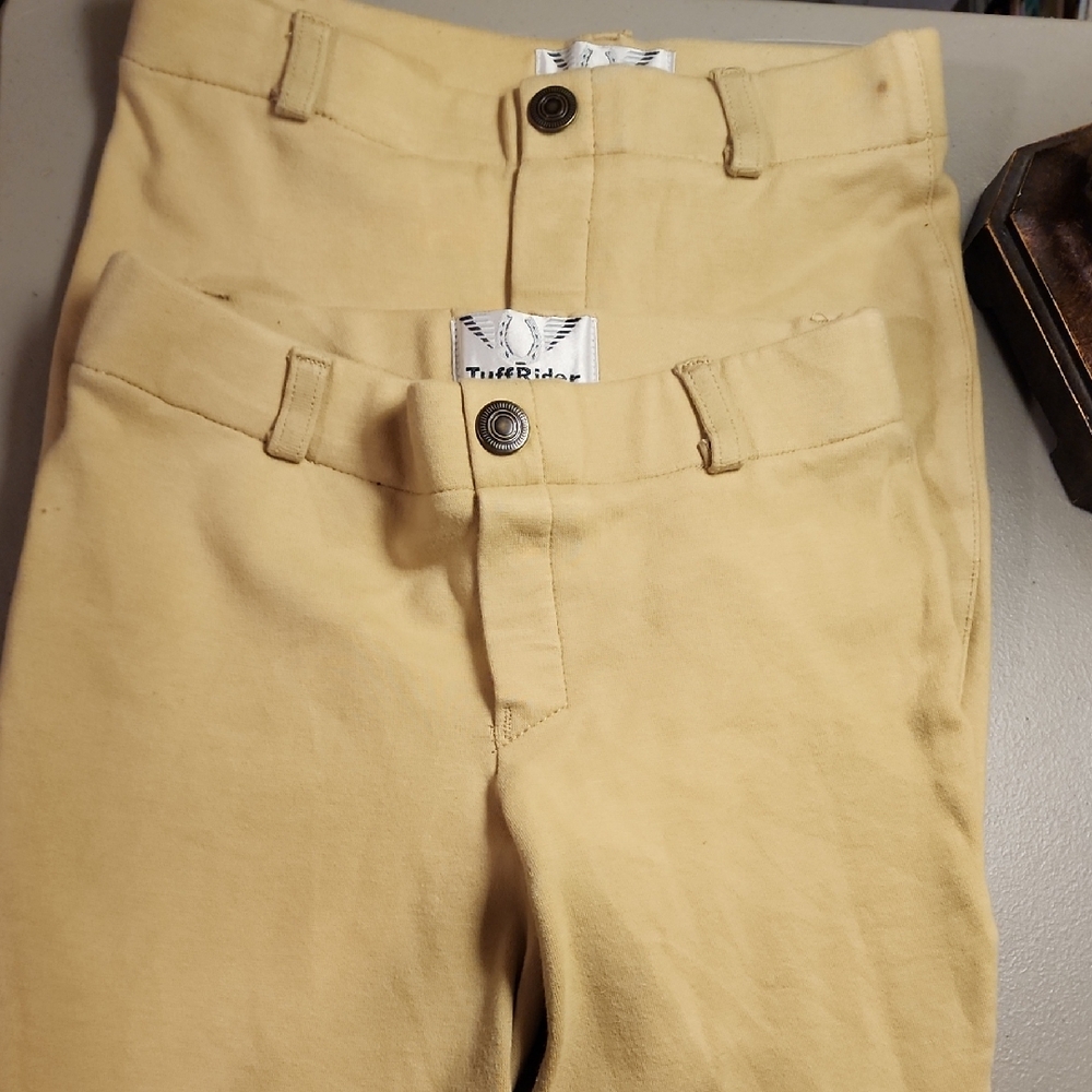 Two Pair Of Children's Tan Riding Breeches